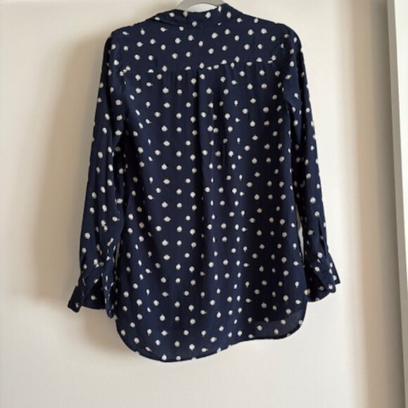 100% silk J. CREW Tick Tock Clock Silk Blouse size 2 - Picture 4 of 8